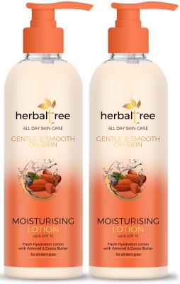 Herbal Tree Moisturising Lotion With Almond & Cocoa Butter For Fresh Hydration (1000ml)(1000 ml)