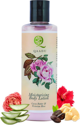 Qaadu Moisturising Body Lotion | Cocoa Butter And Victorian Rose (200 ml)(200 ml)