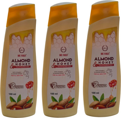 ME FIRST Almond & Honey Moisturizer Body Lotion For Deep Hydration ( 100ML × 3 )(300 ml)