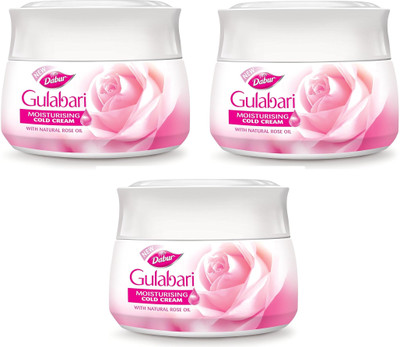 Dabur Gulabari Moisturizing Cold Cream 100gm Natural Rose Oil Vitamin E All Skin types(300 g)