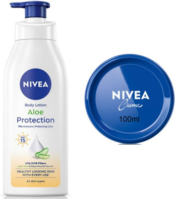 NIVEA Aloe Protection 400ml Blue creme 100ml Set of 2(500 ml)