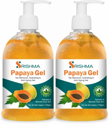 Srishma Papaya Gel for Helps Reduce Wrinkles & Acne Breakouts (Pack of 2)(300 g)