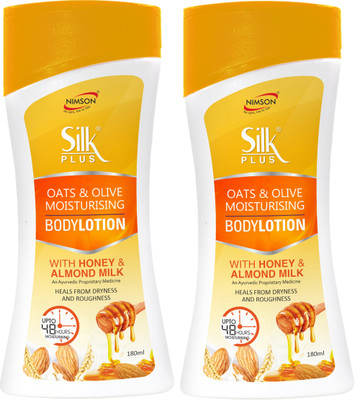 Nimson Silkplus Oats & Olive Body Lotion With Oats, Almond, Honey For Dry & Rough Skin(360 g)