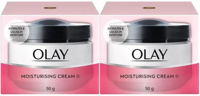 OLAY MOISTURISING CREAM HYDRATES & LOCKS IN MOISTURE 50 G PACK OF 2(100 g)