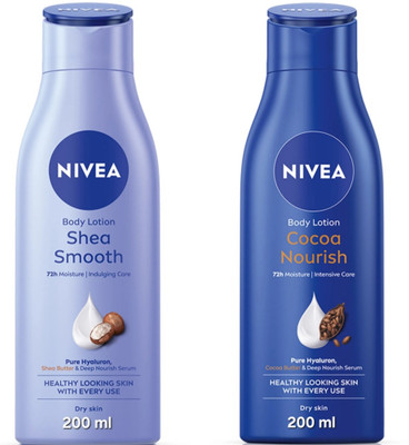NIVEA SHEA SMOOTH BODY LOTION 200 ML & COCOA NOURISH BODY LOTION 200 ML(400 ml)