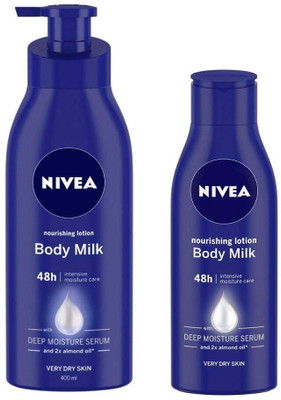 NIVEA Body Milk Body lotion 400ml & Body Milk 75ml(475 ml)