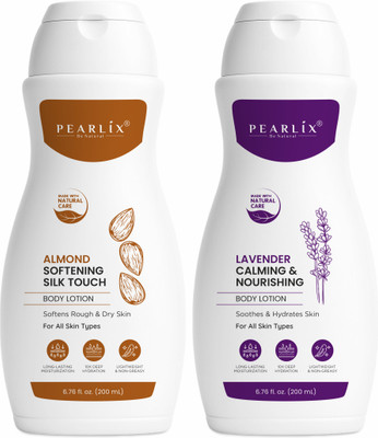 Pearlix Almond & Lavender Body Lotion For Soft & Hydrated Skin Deep Moisturizing(400 ml)