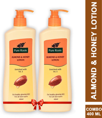 Pure Roots Almond & Honey Lotion Pack Of 2 (400ml * 2)(800 ml)