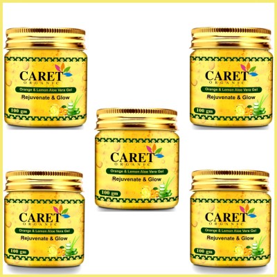 Caret Organic Vitamin C Orange & Lemon Aloevera Gel Pack Of 5-Sulfate Free(500 g)