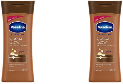 Vaseline COCOA GLOW MOISTURISER BODY LOTION 200 [PACK OF 2 ](400 ml)