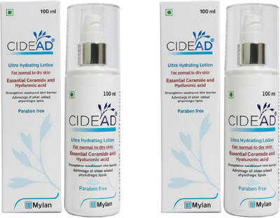 Cidead Ultra Hydrating Lotion with Ceramide and Hyaluronic Acid, (100 ml) - Pack of 2(200 ml)