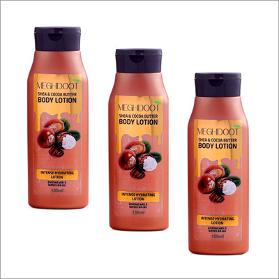 MEGHDOOT Shea and Cocoa Butter Intense Hydrating Body Lotion (100ml)Pack of 3(300 ml)