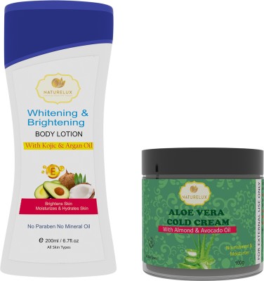 Naturelux Luxuries from the nature- Aloe vera cold cream with Whitening Body Lotion(100 g)