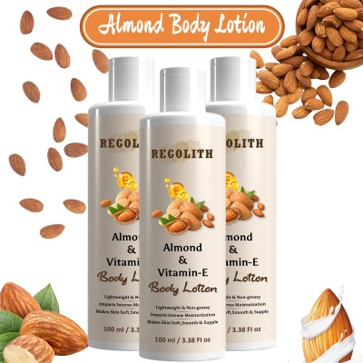 Regolith Almond & Vitamin E Refreshing Body Lotion-For a Long-Lasting(300 ml)