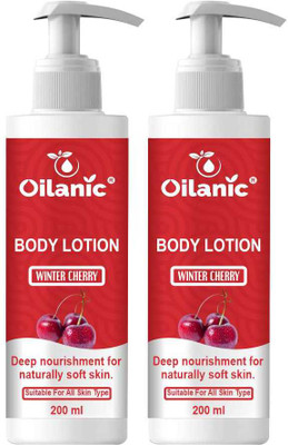 Oilanic Cherry Blossom Daily Moisturizing Body Lotion with Shea Butter 200ML x 2(400 ml)