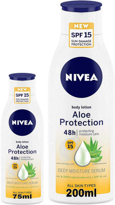 NIVEA Aloe Protection spf15 200ml & 75ml Set of 2(275 ml)