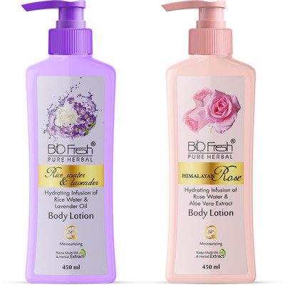 Biofresh Herbal Rose & Rice Water & Lavender Body Lotion/Rose Lotion/ Winter Lotion(900)