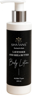 Sharans Lavender and Shea Butter Body Lotion, 24Hrs Moisturisation Dry And Normal Skin(200 ml)