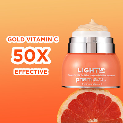 light up Prism Vitamin C Glow Cream - Vitamin C (Gold Standard), Flash Brightening, Anti-Pigmentation, Revitalizing & Nourishing - All Skin Types(50 g)