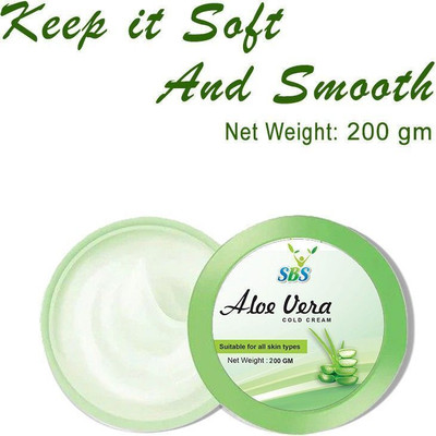 SBS Pure AloeVera Skin Cream - With Natural Skin Moisturisers, Normal to Oily Skin(200 g)