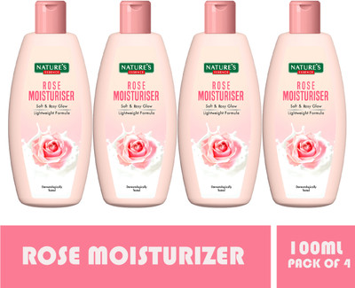 Nature's Essence ROSE MOISTURISER SOFT & ROSY GLOW LOTION PACK OF 4(400 ml)