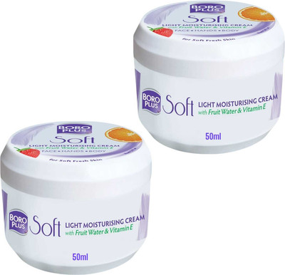 BOROPLUS BORO PLUS SOFT LIGHT MOISTURIZING CREAM FOR MOISTUTRE & NOURISH SKIN - 50ml x 2(100 ml)