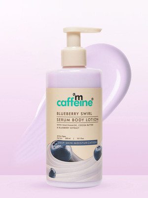 mCaffeine Blueberry Swirl Serum Body Lotion | 72 hrs Deep Moisturization With Niacinamide(300 ml)
