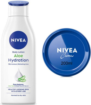 NIVEA Aloe Hydration 200ml Blue creme 200ml Set of 2(400 ml)