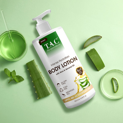 TAC - The Ayurveda Co. Intense Hydration Body Lotion With Aloe & Almond Oil | Bright Skin(500 ml)