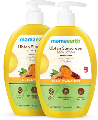 Mamaearth Ubtan Sunscreen Body Lotion SPF 30 300 ml (Pack of 2)(600 ml)