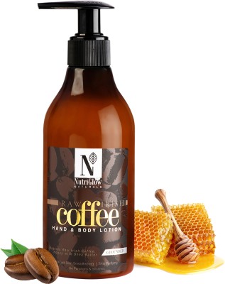 NutriGlow NATURAL'S Raw Irish Coffee Hand and Body Lotion With Honey & Shea Butter(300 ml)