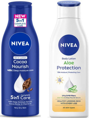NIVEA Cocoa Nourish & Aloe Protection lotion 200ml set of 2(400 ml)