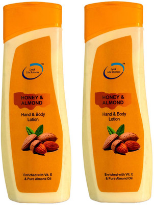Lyrik Life Sciences Honey & Almond Body Lotion / Moisturiser Combo Pack (2 items in set)(200 ml)