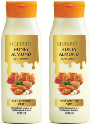 MEGHDOOT Honey Almond Body Lotion 200ml (Pack of 2)(400 ml)
