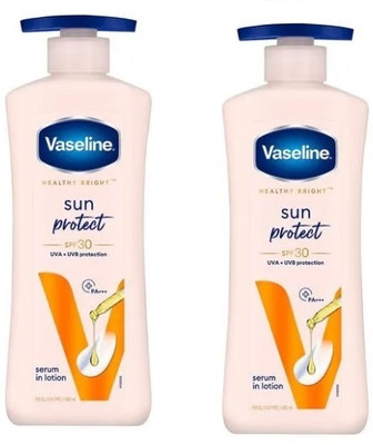 Vaseline Healthy Bright Sun Protect Serum In Lotion - SPF 30, 2x400ml(800 ml)