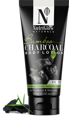 NutriGlow NATURAL'S Bamboo Charcoal Body Lotion with Shea Butter & Moisture lock(100 g)