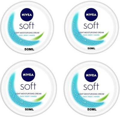 NIVEA Soft Light Moisturising Cream 50 ML (Pack Of 4)(200 ml)