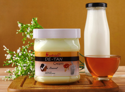 feelhigh Detan tan removal Cream Enriched with Milk & Honey extract nourishing skin(500 ml)