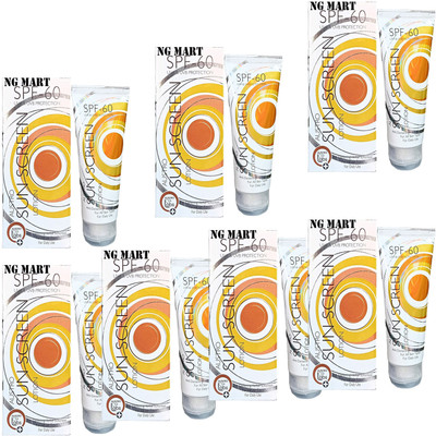 NG MART AUSTRO SUNSCREEN LOTION SPF 60 FOR TANNING & SUN UV RAYS PROTECTION PACK OF - 7(420 g)