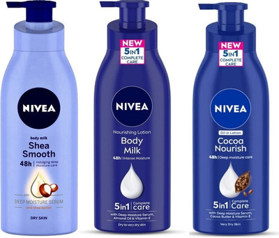 NIVEA Shea Smooth Body Lotion For Dry Skin_Body Lotion Body Milk & Cocoa Nourish(1400 ml)