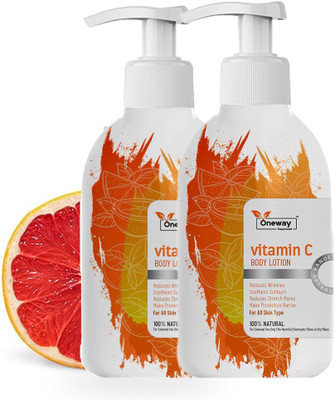 Oneway Happiness Vitamin C Moisturizing Body Lotion | Brightens & Hydrates (2x300ml)(600 ml)