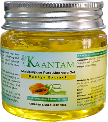 Kaantam Multipurpose Pure Aloe Vera Gel with Papaya Extract(100 g)