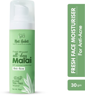 Nat Habit Fresh Whipped Malai Face Cream Clove Tea-Tree Terpene Moisturizer For Summers(30 g)