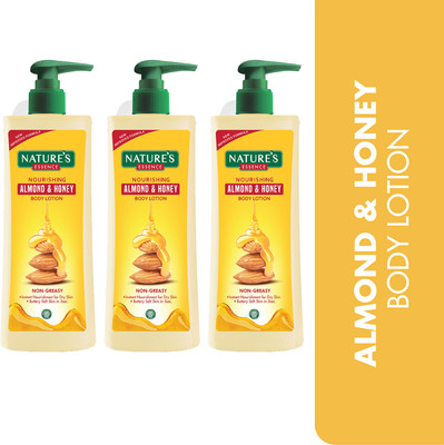 Nature's Essence Body Lotion Almond & Honey_400Ml(Pack of 3)(1200 ml)