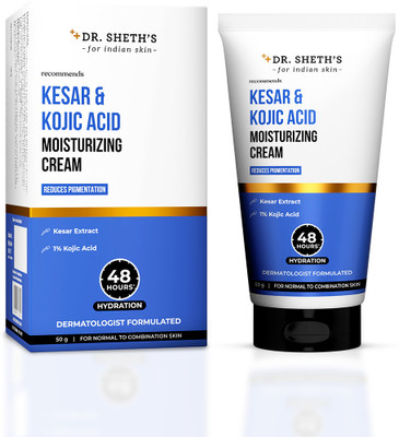 Dr. Sheth’s Kesar & Kojic Acid Moisturizing Cream| 48hr Deep Hydration| Reduces Pigmentation(50 g)