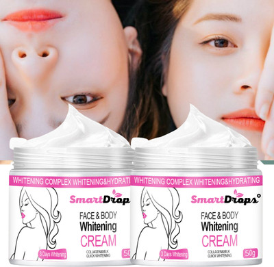smartdrops SmoothAura Whitening Cream – Face & Body Daily Use Cream with Silky Finish(100 g)