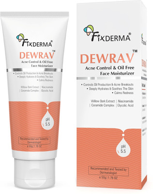 Fixderma Dewrav Acne Control & Oil Free Face Moisturizer with Niacinamide & Glycolic Acid(50 g)