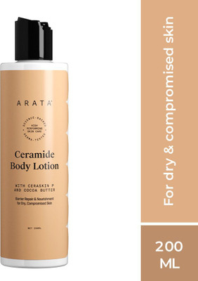 ARATA Ceramide Body Lotion | Exfoliates Dry Skin | Shea & Cocoa Butter Hydration(200 ml)