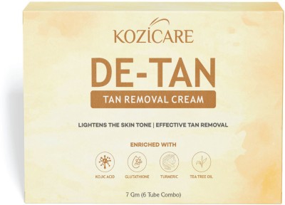 Kozicare Detan Tan Removal Cream|kojic acid|mosturizer for dry skin for women 6tubecombo(7 g)