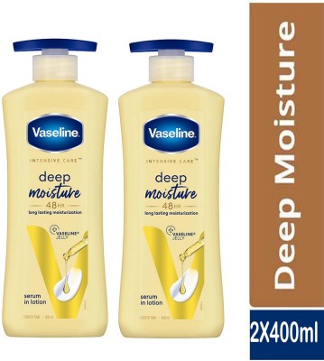 Vaseline Deep Moisture Serum In Lotion Glowing Skin, with Glycerin - 2 X 400ml(800 ml)